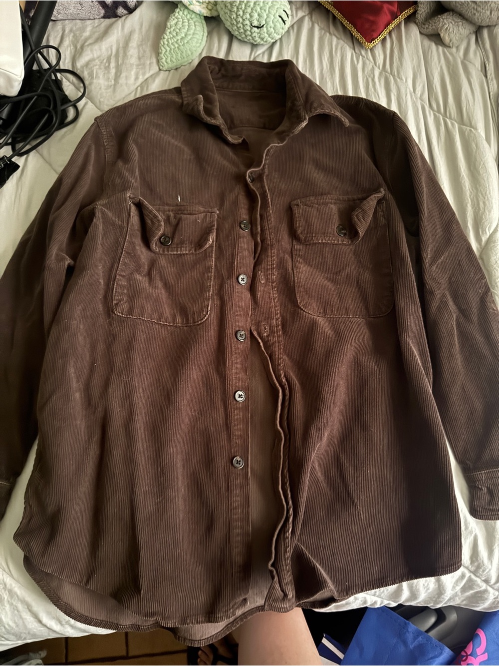 Women’s Brown Corduroy Button-Up Jacket